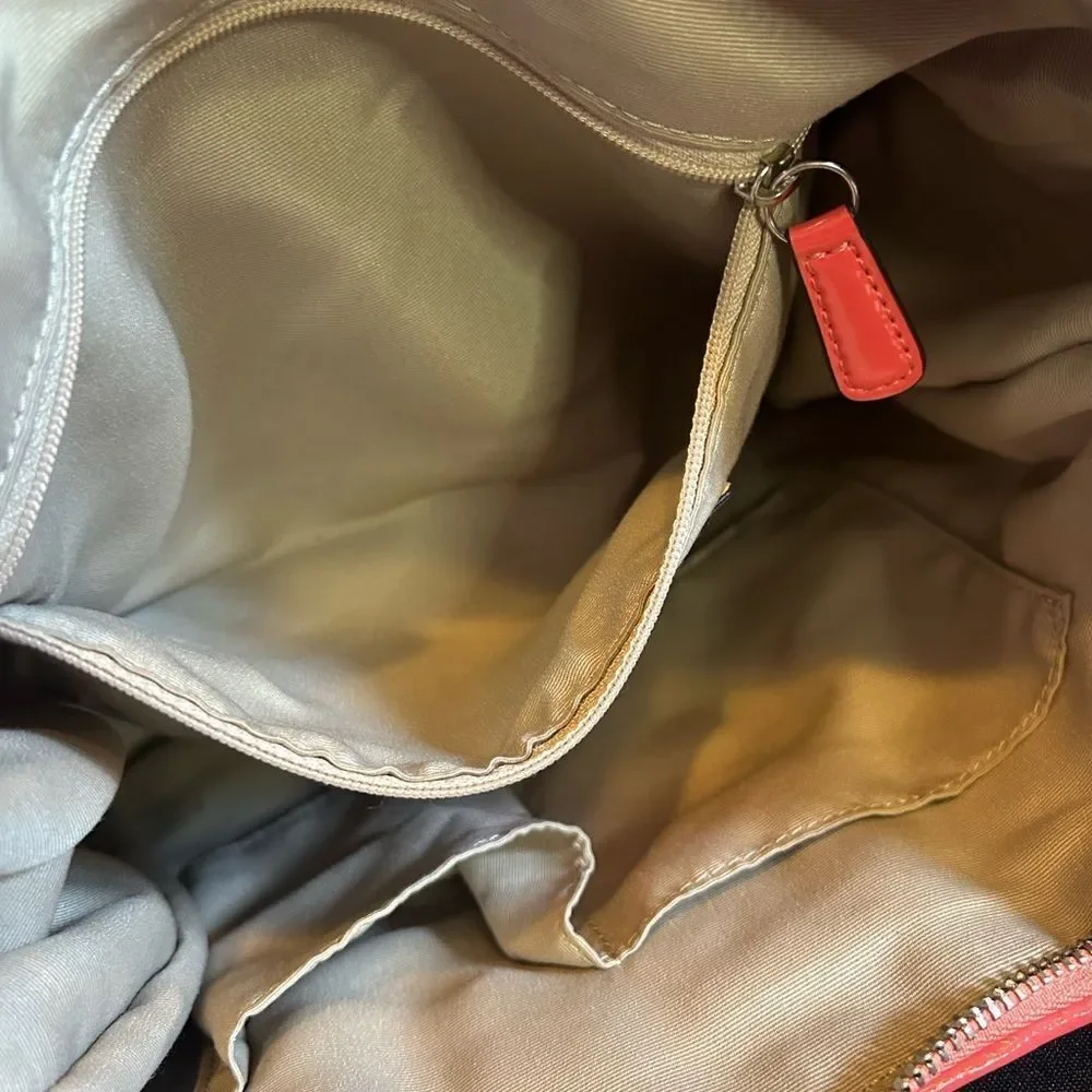 Coach Tan & Red Shoulder Bag Great Condition 14 by 11